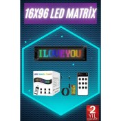 Resim Digital Araba Yazısı Ekran Matrix En Büyük Boy 16X96 Matrix LED Panel 