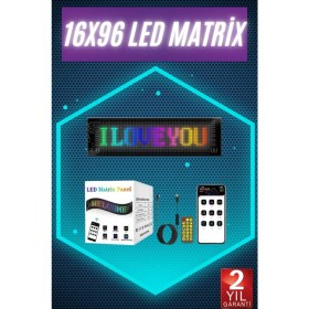 Resim Digital Araba Yazısı Ekran Matrix En Büyük Boy 16X96 Matrix LED Panel 