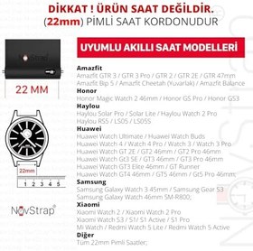 Resim NovStrap Huawei Watch Gt6-Gt5-Gt4-Gt3-Gt2 46mm Pro/Se ile Uyumlu Kordon 22mm Easy Band Lansman Silikon Kayış BEJ KREM 