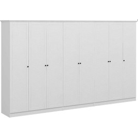 Resim Kale 8 Kapaklı 4ç Taçlı Dolap Beyaz Mebran Panjur Beyaz 190cm Beyaz 