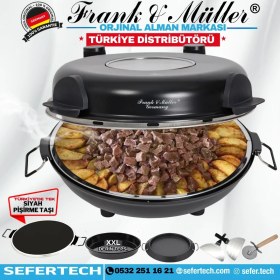 Resim Frank & Müller Germany Siyah Taş Fırın - Mini Fırın ile Lezzetli Pizzalar Hazırlayın 