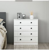 Resim Kale Şifonyer 4Ç - Beyaz Mebran 