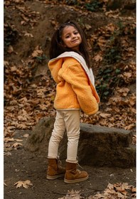Resim Luckka Heritage Puffy Astarlı Peluş Bebek Çocuk Ceket - Kopüşonlu Peluş Mont - Ztpufceket Turuncu 