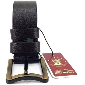 Resim Saraç Kemer Saraç 1104 24k 4 Cm Erkek Kot Kemer Kahverengi Kahverengi 