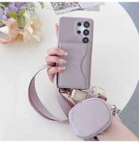 Resim Trendooze Samsung S21 Ultra 5g İçin Mor Liko Desenli Cüzdan Kılıf Katmanlı Para Gözlüğü 