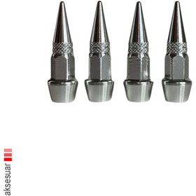 Resim OTOMOR AKSESUAR Sivri Sibop Kapağı Plastik Krom Kaplamalı, Metal Kurşun, Araba Ve Motosiklet Uyumlu 