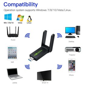 Resim Dual Band Usb 3.0 Adaptör Kablosuz Wifi Alıcı Ac1300 Wireless Adaptör 