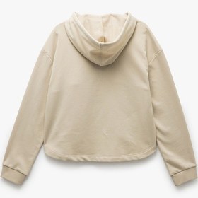 Resim Koton Üç İplik Cepli Uzun Kollu Kapüşonlu Sweatshirt Bej 5sak10129ek Ekru 