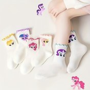 Resim 5 Çift BENİM KÜÇÜK PONİ Karikatür Desen Örgü Kumaş İnce Çorap, Dört Mevsim, Karma Renk, Moda Stili, Polyester Malzeme, Kampüs, Doğum Günü, Mezuniyet, Öğretmenler Günü için 