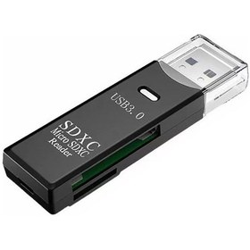 Resim Lemestar Usb 3.0/2.0 Yüksek Hızlı Çok Fonksiyonlu Sd-tf İki Kart Okuyucu Siyah 5 Gbps, Plug & Play, Taşınabilir 