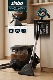 Resim SCC-7609 Siyah Koltuk, Halı Yıkama ve Leke Çıkartma Makinesi 18Kpa 