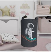 Resim Mekta Home Bebek Ve Çocuk Odası Kaykaylı Astronot Desenli Oyuncak Sepeti Renkli Çok Renkli 