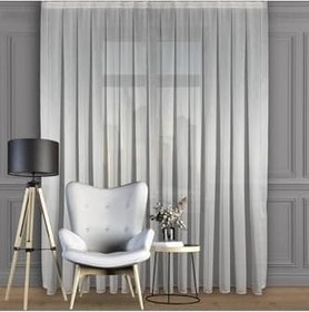 Resim DECO PERDE Düz İnce Çizgili Tül Perde Sık Pile (1'e 3 Pile) Kırık Beyaz Kırık Beyaz 460 x 280 