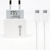Resim PD20W Quick Charger 20 W­ Type-C To Lightning 3 M Beyaz Kablolu Şarj Seti Factor-M