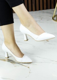Resim Nirvana Laura Beyaz Zarif Gelinlik Sivri Burun Topuklu Ayakkabı 
