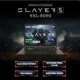 Resim Game Garaj Slayer5 9XL-5090 C1 Ultra 9 275HX 32 GB 1 TB SSD RTX5090 17" Free Dos Dizüstü Bilgisayar 