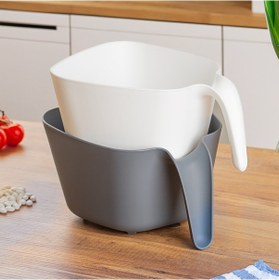 Resim Porsima G-575 2 Parça Çok Amaçlı Plastik Süzgeç Gri Beyaz 