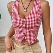 Resim Yazlık Kadınlar İçin Yeni Moda Çizgili Kolsuz Atlet 