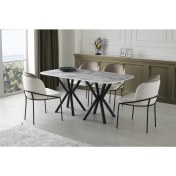 Resim Erezoğulları Mobilya Royal Masa High Gloss Siyah Mutfak Masa 4 Sandalye Seti 90*160 