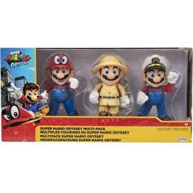 Resim Nintendo Super Mario Lisanslı 10 CM 3'lü Paket Mario Odyssey Figür Set 