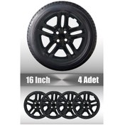 Resim Dacia Sandero Stepway 16" İnç Uyumlu 4 Adet 1 Takım Siyah Jant Kapağı 