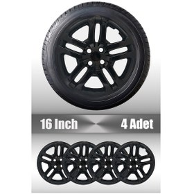 Resim Dacia Sandero Stepway 16" İnç Uyumlu 4 Adet 1 Takım Siyah Jant Kapağı 