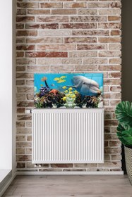 Resim Decorita Petek Üstü Cam | Yunuslu Akvaryum | 50cm X 100cm 