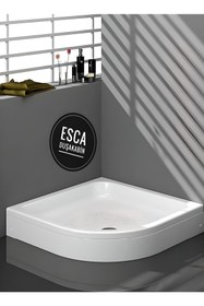 Resim Esca 90x90 Oval Panelli Duş Teknesi H-15 Cm Yükseklik Kaliteli Sert Akrilik - Duşakabin 