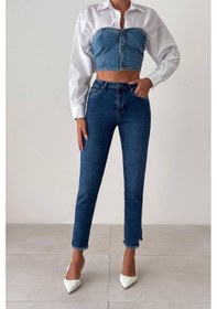 Resim Lacarino 7413 Mia Kadın Jean Pantolon Dark Blue 