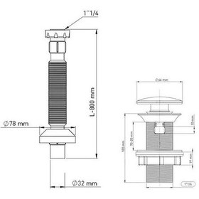 Resim İz Yapı Taşmalı Aç Kapa Körüklü Lavabo Sifonu Seramik Siyah 