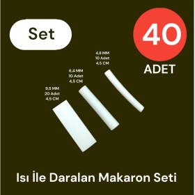 Resim Tek-İş Isı Ile Daralan Makaron Seti 40 Adet Beyaz 9.5 x 20 + 6.4 x 10 + 4.8 x 10ADET 
