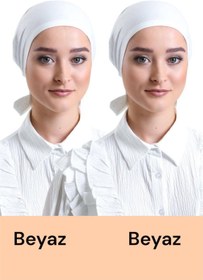 Resim İSTANBULSTYLEMODA 2 ADET Düz Dikişsiz Penye Bone 