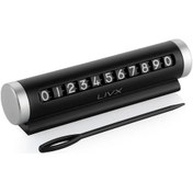 Resim Livx Alüminyum Kasa Çevirmeli Araç Park Telefon Numaratör Siyah 