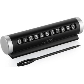 Resim Livx Alüminyum Kasa Çevirmeli Araç Park Telefon Numaratör Siyah 