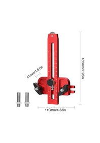 Resim Didadodo Hafif Alüminyum Ahşap Kesme Cetveli - Çift Ölçekli Ve Yuvarlak Tekerlekli, Küçük Boyutlu 