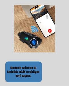 Resim Gld-spt- Q28 Motosiklet Kask Bluetooth Kulaklık Full Hd 1080p Kamera 