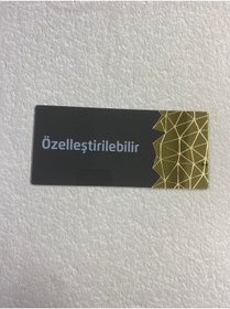 Resim Dekokonsept Özelleştirilebilir Modern Dekoratif Aynalı Gold Detaylı Kapı İsmiliği Pleksi 