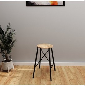 Resim Atlantik Çam Bar Taburesi Seti Masası Mutfak Oval 2 Kişilik Yem 