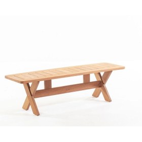 Resim ReHome Focus 180x45 Iroko Ahşap Bank Mutfak Salon Bank Ağaç Sandalye 