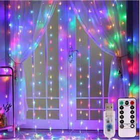 Resim Rixos 2.5 x 2.5 Metre Saçaklı Rgb Perde LED Dekoratif Amaçlı Rgb Perde LED 