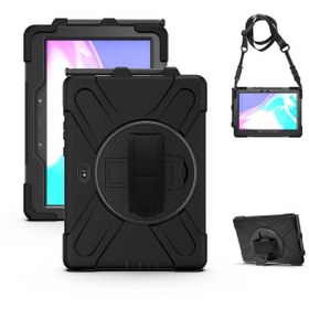 Resim CepLab Samsung Galaxy Tab Active 4 Pro SM-T638B Kılıf 10.1 inç Ultra Koruma Askılı Zırh Tablet Kılıfı 