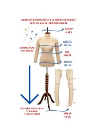 Resim Dikiş Seti Seyyar Kollu 38 Beden İğne Batan Terzi Prova Mankeni 