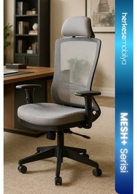 Resim Guti Fileli Yönetici Koltuğu Gri 