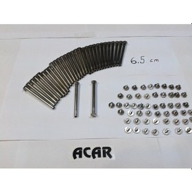 Resim 6.5 CM Dosya Klasör Menü Kartela Vidası Nikel Inox Renk 100 Adet 