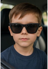 Resim Kids Güneş Gözlüğü Siyah Çekik Çerçeve Uv 400 Korumalı Ce Belgeli Çocuk Güneş Gözlüğü Siyah 