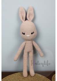 Resim Aleylife Amigurumi Organik Tavşan Uyku- Oyun Arkadaşıaçık Pembe 