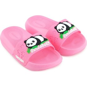 Resim Gezer Panda Yazlık Kız Çocuk Pu Islak Zemine Uygun Rahat Taban Ev Bahçe Banyo Havuz Terlik PEMBE 