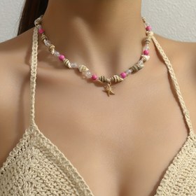 Resim Bir adet Retro ve Moda Kabuk Boncuk Kolye, Doğum Günleri, Yıldönümleri ve Mezuniyet Noel Hediyeleri için Çok Yönlü Aksesuarlar 