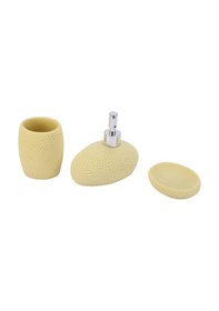 Resim SARI PETEK 3 LÜ BANYO SETİ 20x20x13cm Sarı 