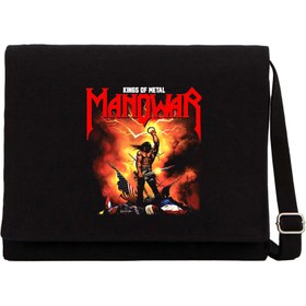 Resim Manowar Kings Of Metal Siyah Kanvas Postacı Çantası - Siyah 